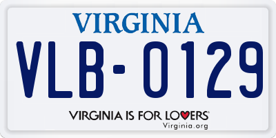 VA license plate VLB0129