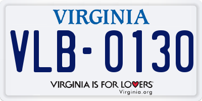 VA license plate VLB0130
