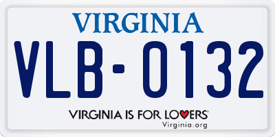 VA license plate VLB0132