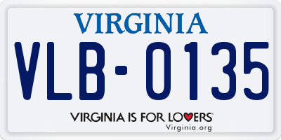 VA license plate VLB0135