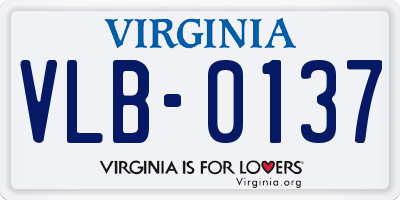 VA license plate VLB0137