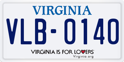VA license plate VLB0140