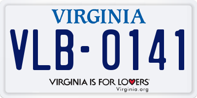 VA license plate VLB0141