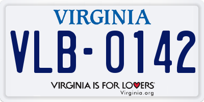 VA license plate VLB0142