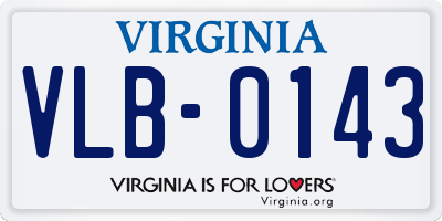 VA license plate VLB0143