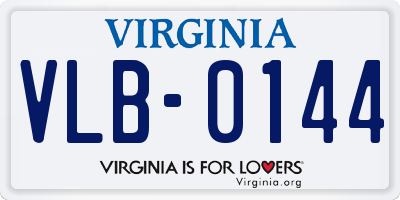 VA license plate VLB0144