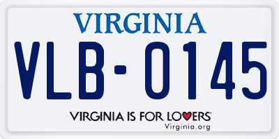 VA license plate VLB0145