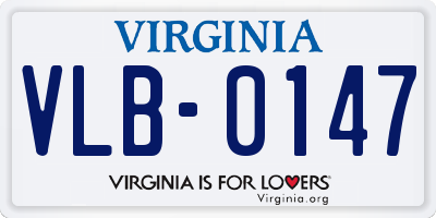 VA license plate VLB0147