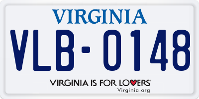 VA license plate VLB0148
