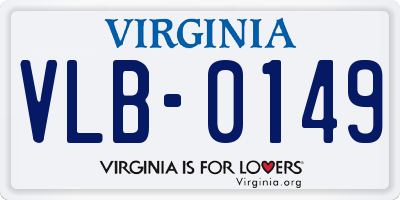 VA license plate VLB0149