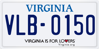 VA license plate VLB0150