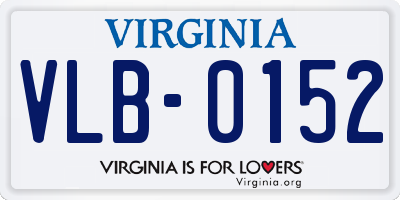 VA license plate VLB0152