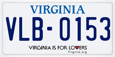 VA license plate VLB0153