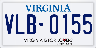VA license plate VLB0155