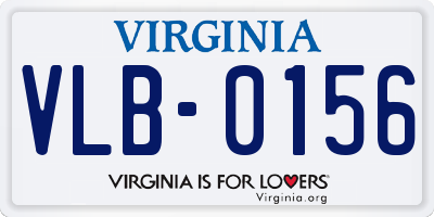 VA license plate VLB0156