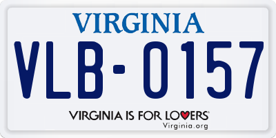 VA license plate VLB0157