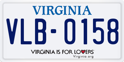 VA license plate VLB0158