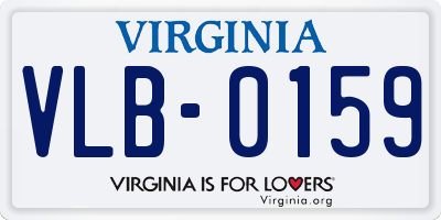 VA license plate VLB0159