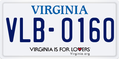 VA license plate VLB0160
