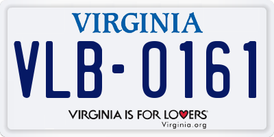 VA license plate VLB0161