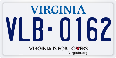 VA license plate VLB0162