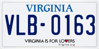 VA license plate VLB0163