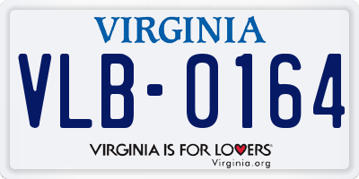 VA license plate VLB0164