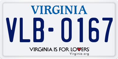 VA license plate VLB0167