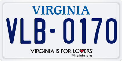 VA license plate VLB0170