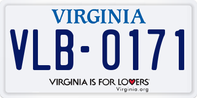 VA license plate VLB0171