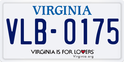 VA license plate VLB0175