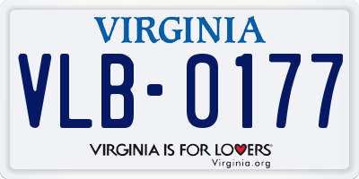 VA license plate VLB0177