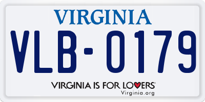 VA license plate VLB0179
