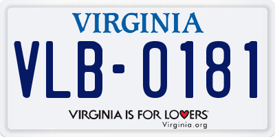 VA license plate VLB0181
