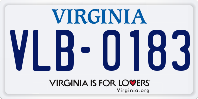VA license plate VLB0183