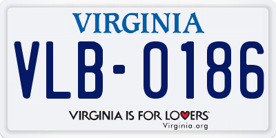 VA license plate VLB0186