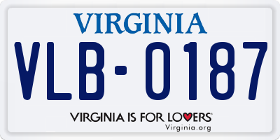 VA license plate VLB0187
