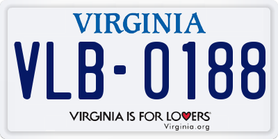 VA license plate VLB0188