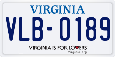 VA license plate VLB0189