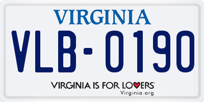 VA license plate VLB0190
