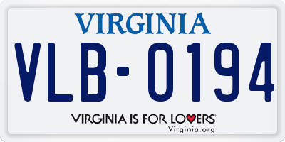 VA license plate VLB0194
