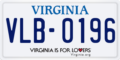 VA license plate VLB0196
