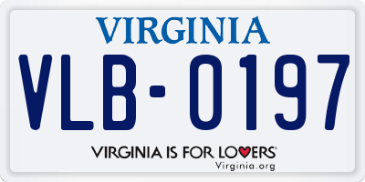 VA license plate VLB0197