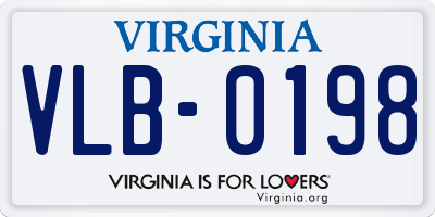 VA license plate VLB0198