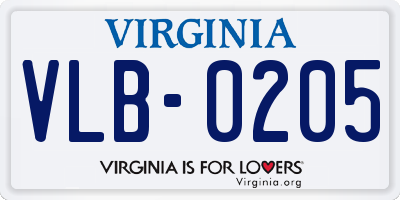 VA license plate VLB0205