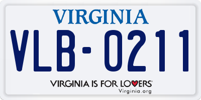 VA license plate VLB0211