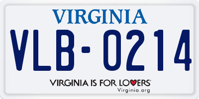 VA license plate VLB0214