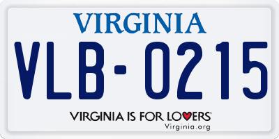 VA license plate VLB0215