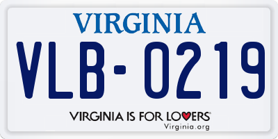 VA license plate VLB0219