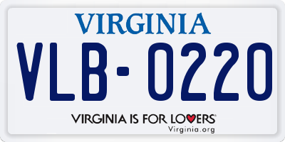 VA license plate VLB0220